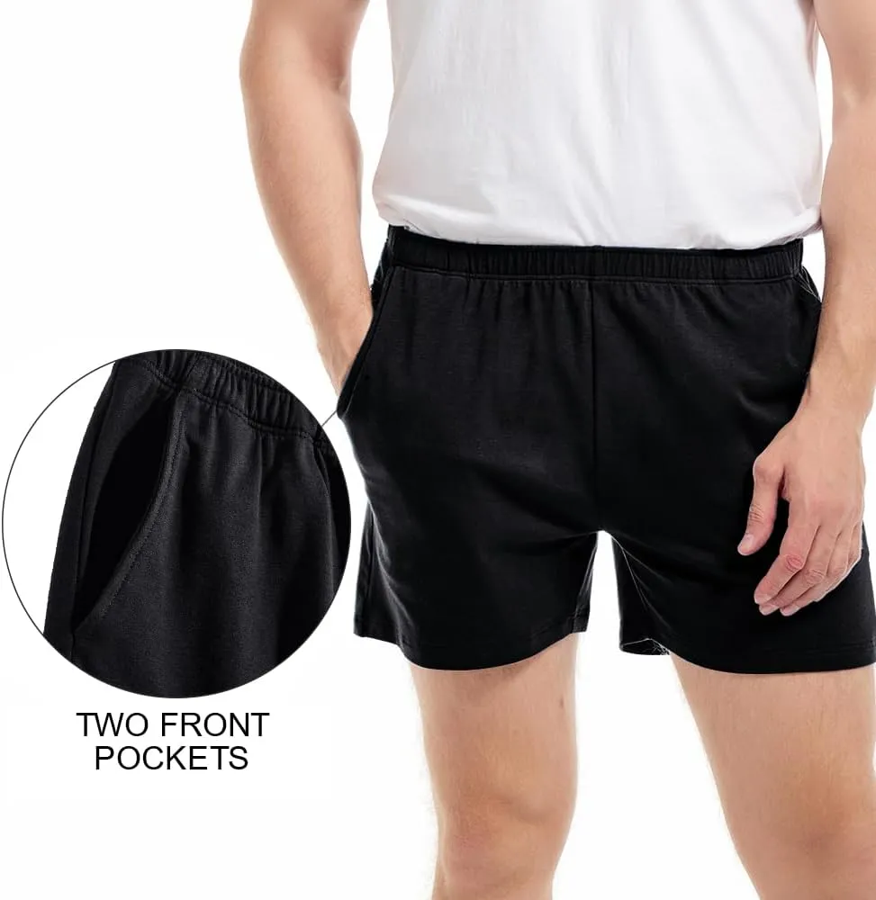 AIMPACT Mens Lounge Shorts Breathable Soft 4 Inch Lightweight Simple Active Shorts Sleep Bottoms