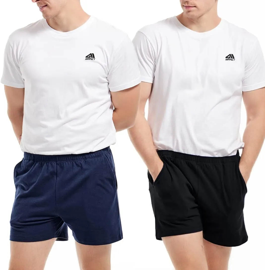 AIMPACT Mens Lounge Shorts Breathable Soft 4 Inch Lightweight Simple Active Shorts Sleep Bottoms