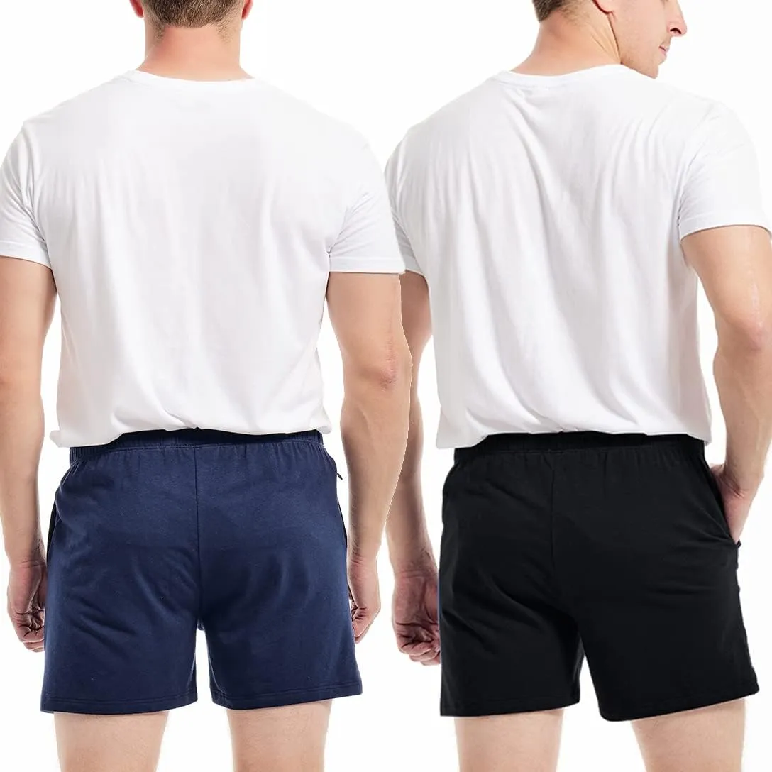 AIMPACT Mens Lounge Shorts Breathable Soft 4 Inch Lightweight Simple Active Shorts Sleep Bottoms