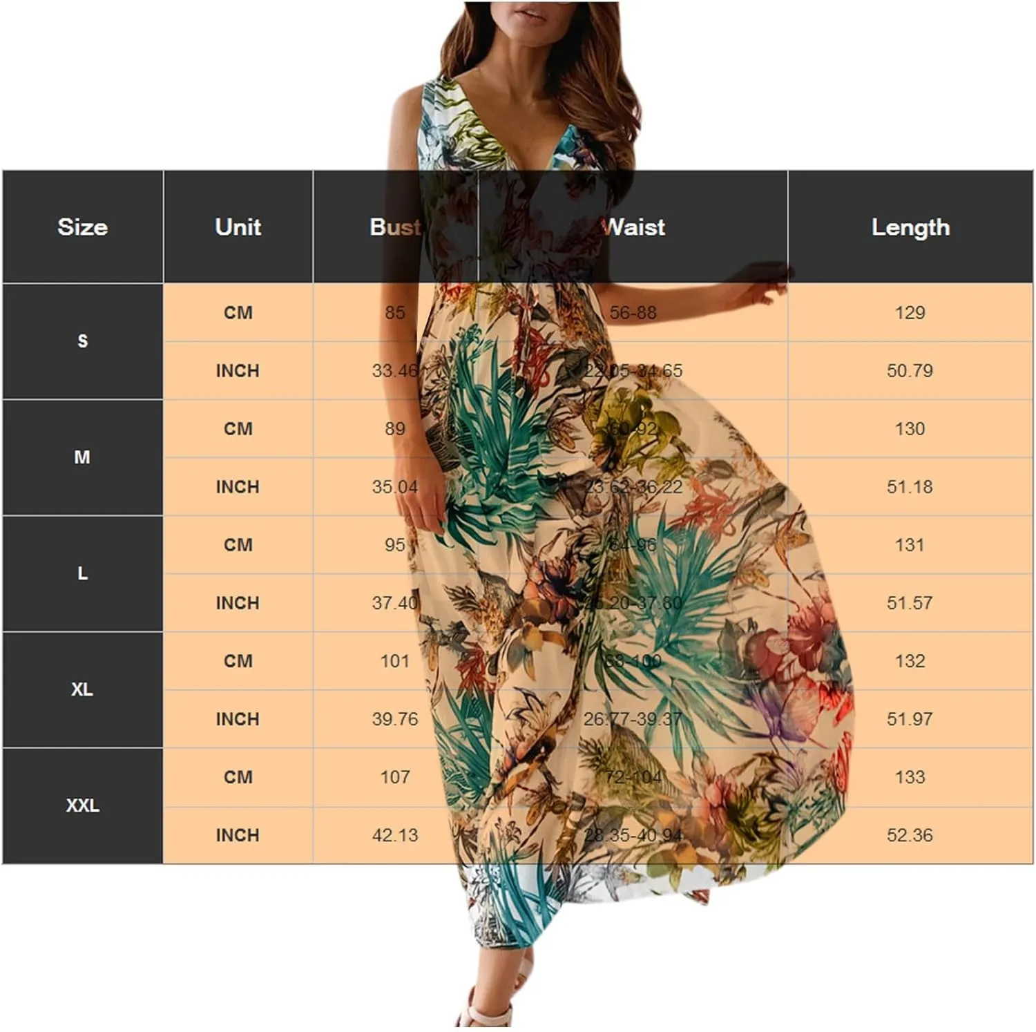 Beach Dresses for Women,2024 Summer Trendy Elegant Wrap V Neck Floral Boho Dress,Flowy Ruched Hawaiian Maxi Dress