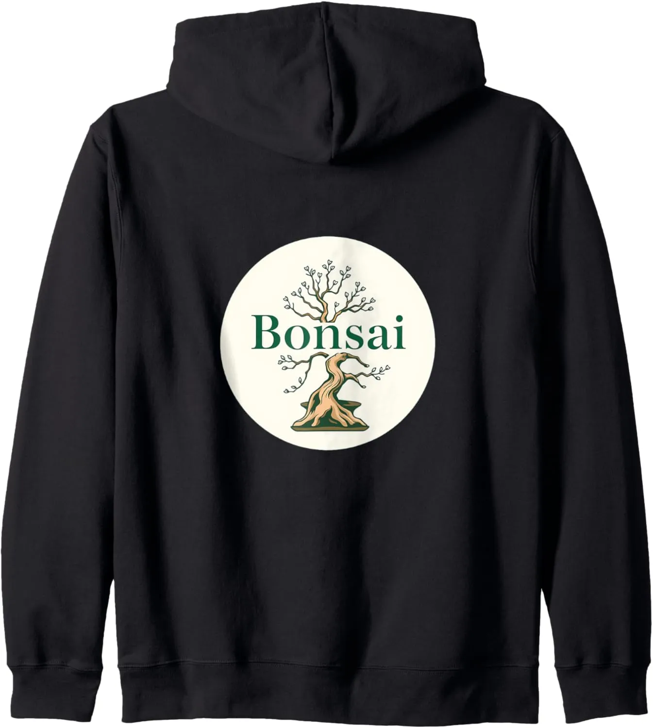 Bonsai Circle Emblem White Zip Hoodie