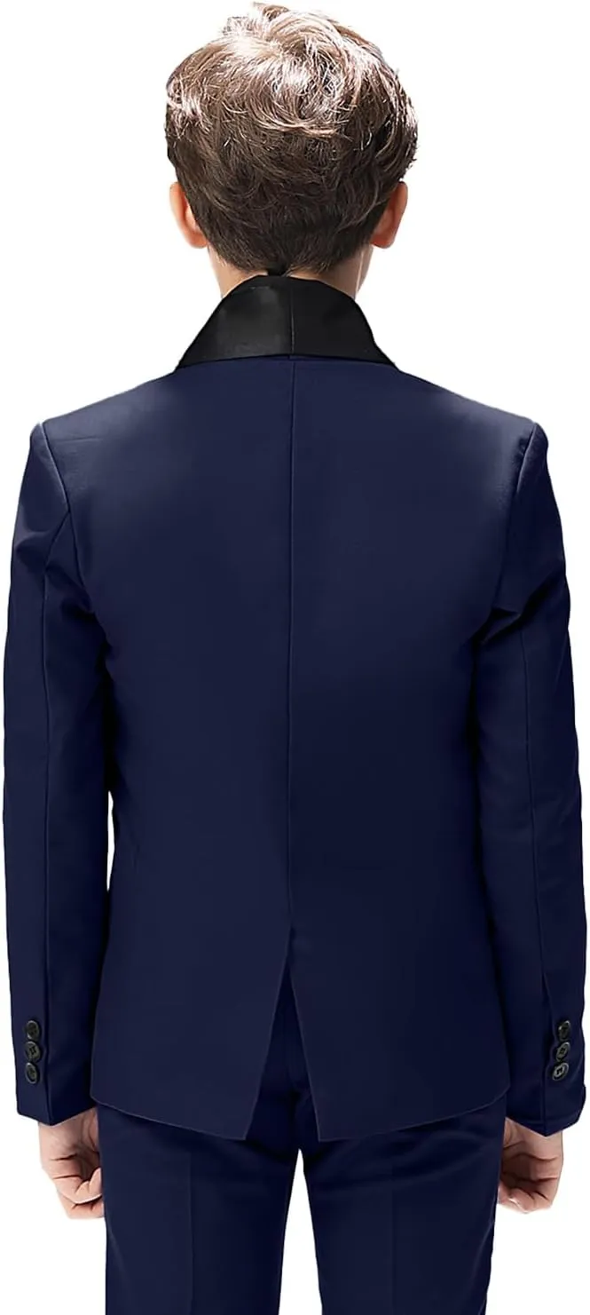Boy Suits Tuxedo Slim Fit Suit for Boys Kids Toddler Dress Outfit with Coat, Pants, Vest Set No Tail