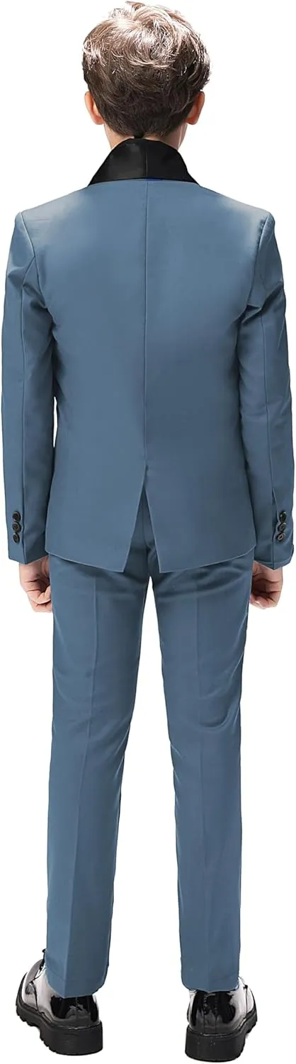 Boy Suits Tuxedo Slim Fit Suit for Boys Kids Toddler Dress Outfit with Coat, Pants, Vest Set No Tail
