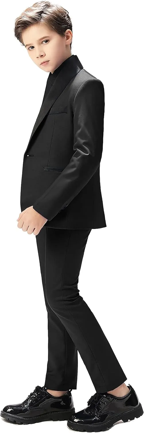 Boy Suits Tuxedo Slim Fit Suit for Boys Kids Toddler Dress Outfit with Coat, Pants, Vest Set No Tail