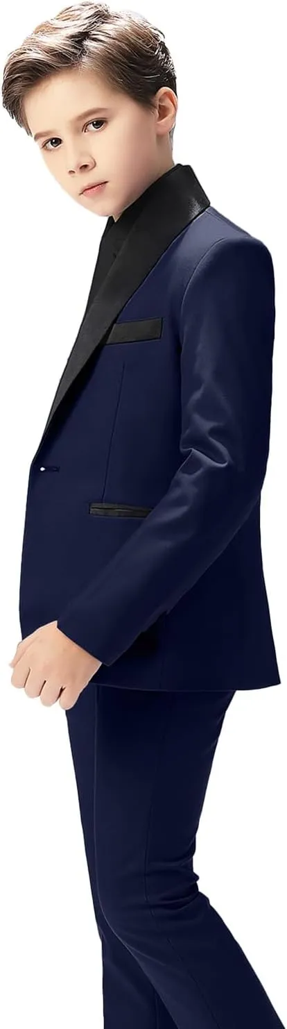 Boy Suits Tuxedo Slim Fit Suit for Boys Kids Toddler Dress Outfit with Coat, Pants, Vest Set No Tail