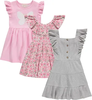 BTween 3-PC Girls Summer Dress Set - Short Sleeve Casual Skater Dresses