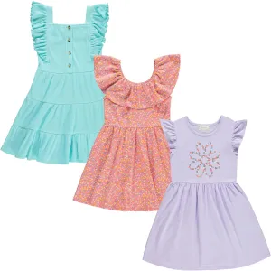 BTween 3-PC Girls Summer Dress Set - Short Sleeve Casual Skater Dresses