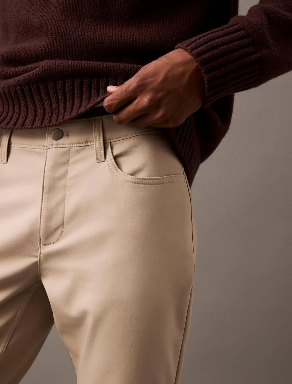Calvin Klein Men's Move 365 Stretch Slim Fit Wrinkle Resistant Tech Woven Pant