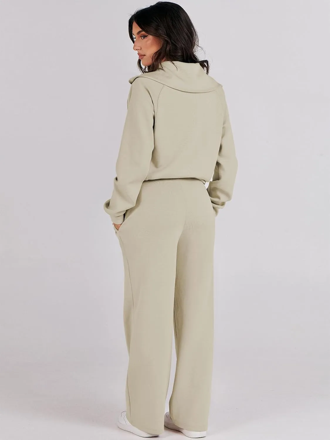 Caracilia Womens 2 Piece Outfits Lounge Sets Oversized Sweatshirt Sweatpants Sweatsuit Matching Sweat Set 2024 Fall Tracksuit