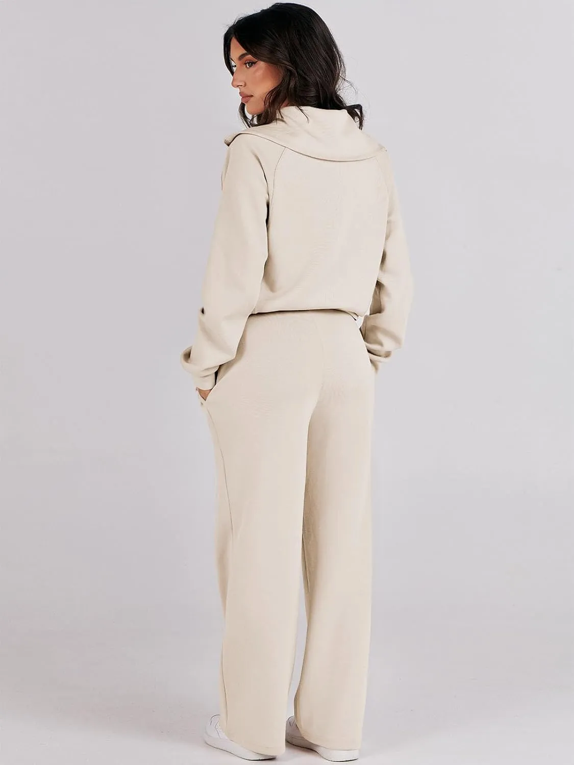 Caracilia Womens 2 Piece Outfits Lounge Sets Oversized Sweatshirt Sweatpants Sweatsuit Matching Sweat Set 2024 Fall Tracksuit