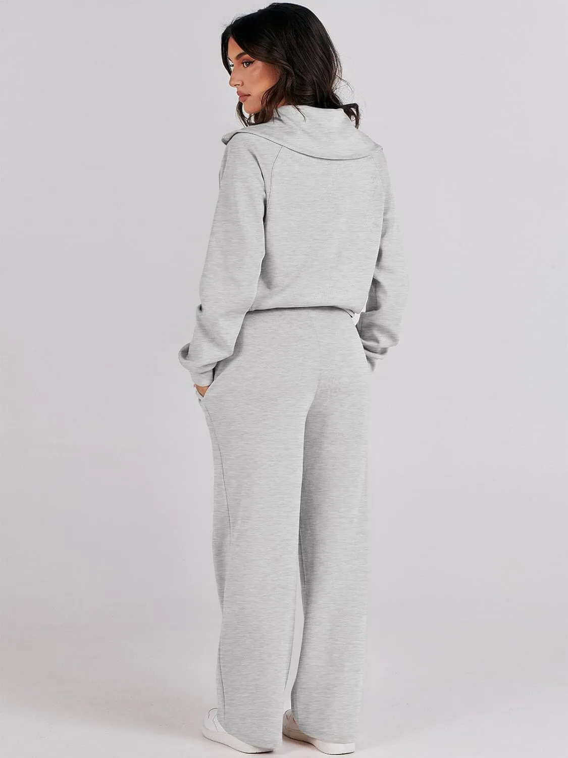 Caracilia Womens 2 Piece Outfits Lounge Sets Oversized Sweatshirt Sweatpants Sweatsuit Matching Sweat Set 2024 Fall Tracksuit