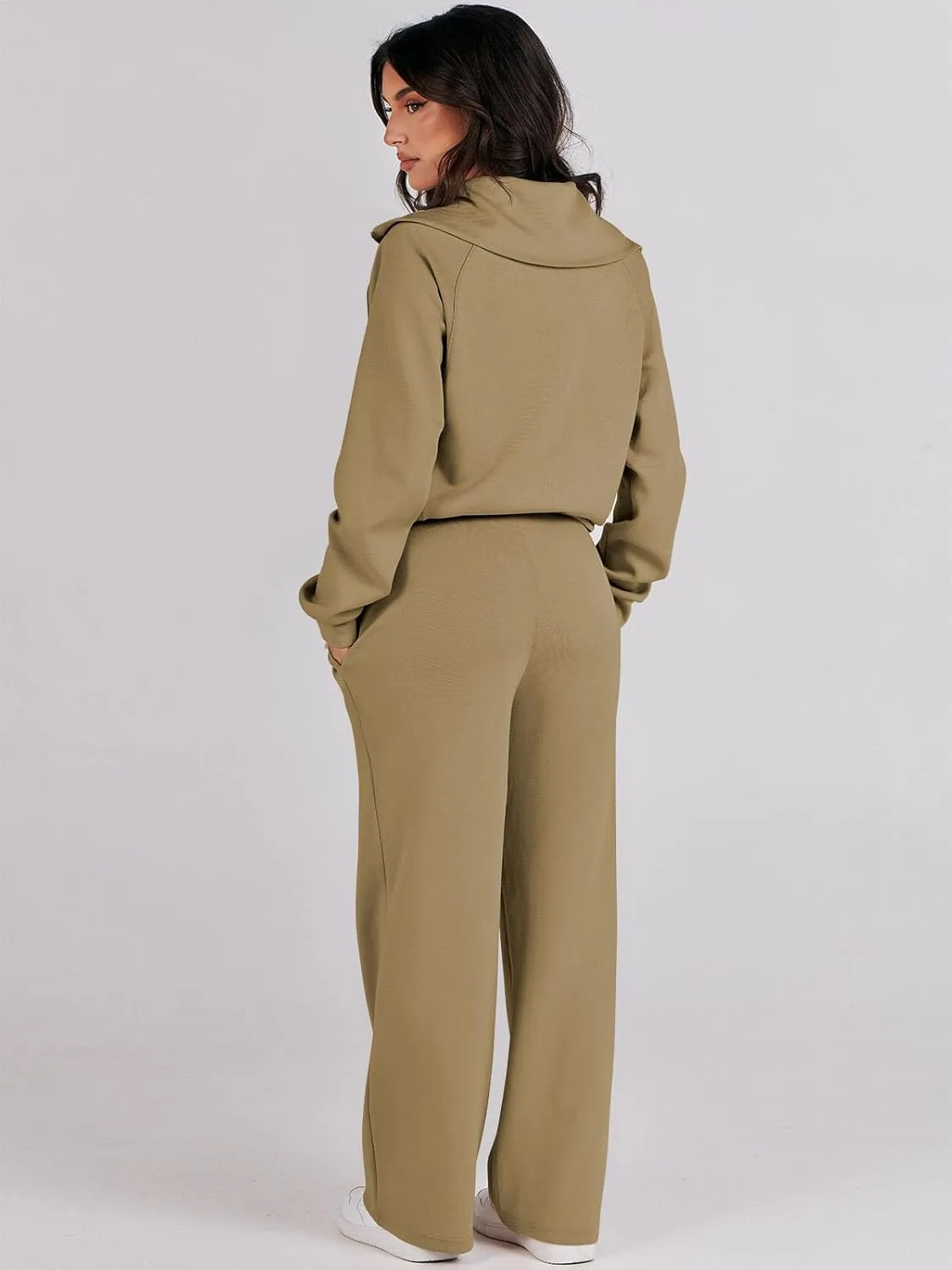 Caracilia Womens 2 Piece Outfits Lounge Sets Oversized Sweatshirt Sweatpants Sweatsuit Matching Sweat Set 2024 Fall Tracksuit