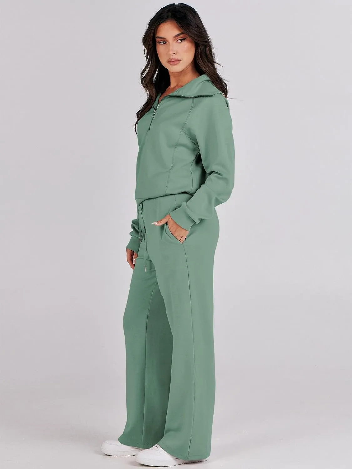Caracilia Womens 2 Piece Outfits Lounge Sets Oversized Sweatshirt Sweatpants Sweatsuit Matching Sweat Set 2024 Fall Tracksuit