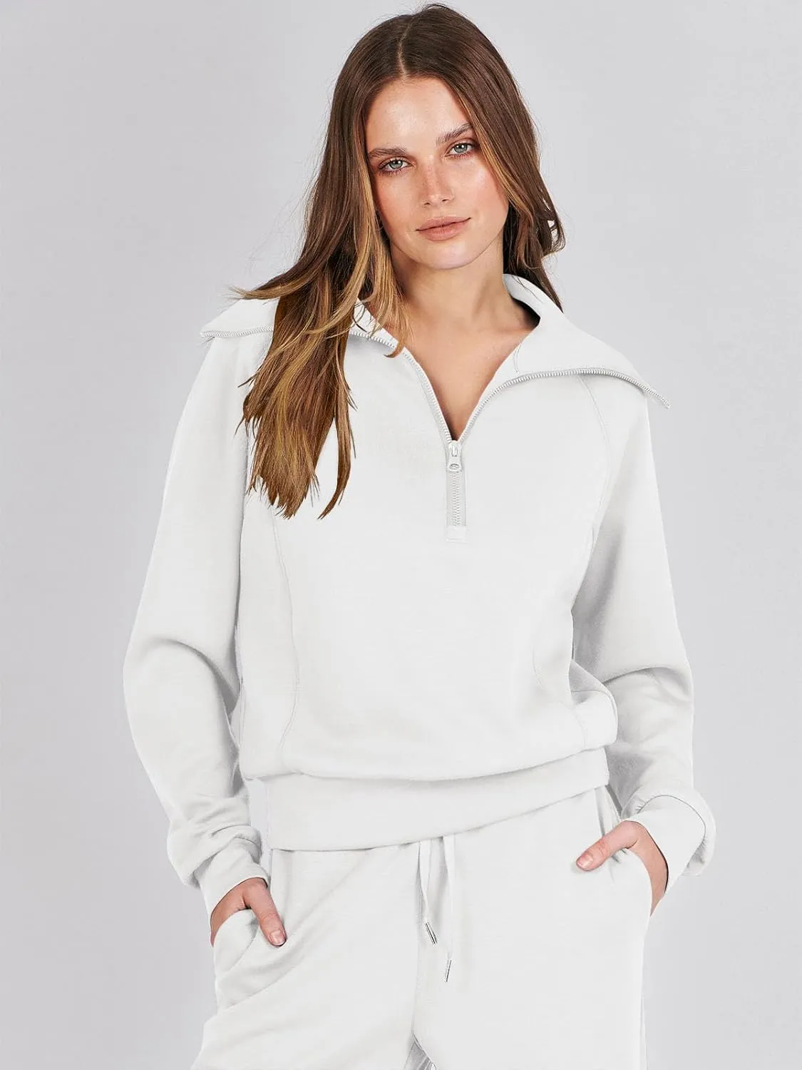 Caracilia Womens 2 Piece Outfits Lounge Sets Oversized Sweatshirt Sweatpants Sweatsuit Matching Sweat Set 2024 Fall Tracksuit