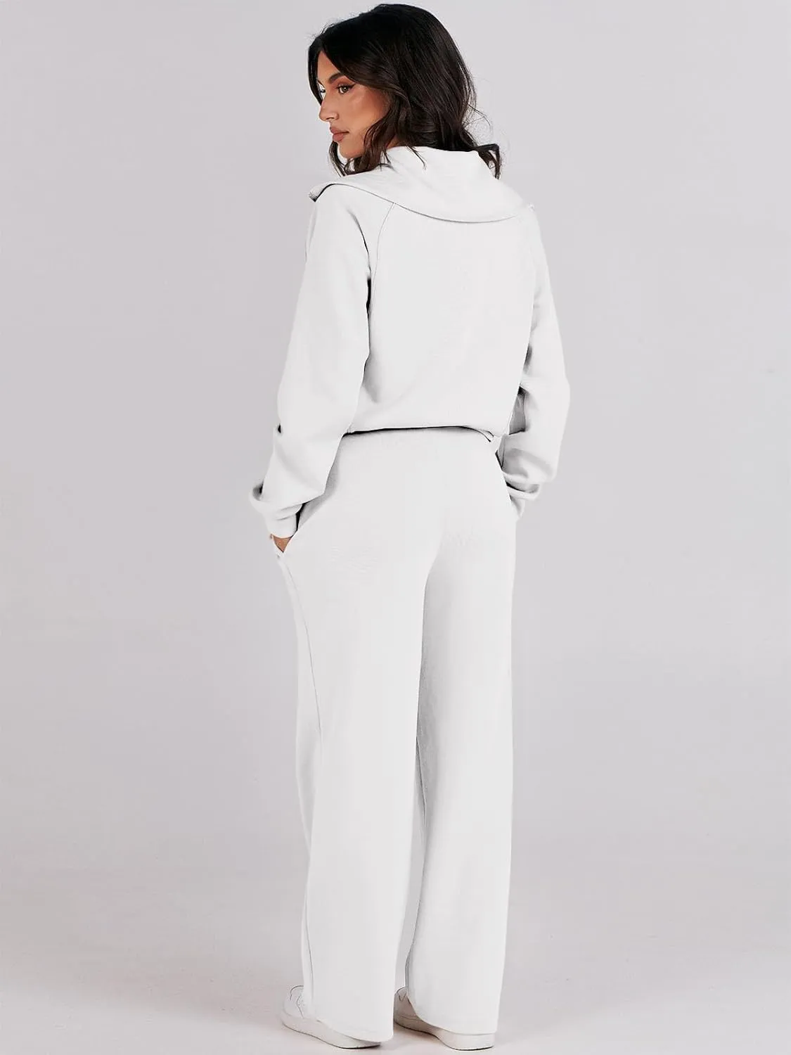 Caracilia Womens 2 Piece Outfits Lounge Sets Oversized Sweatshirt Sweatpants Sweatsuit Matching Sweat Set 2024 Fall Tracksuit