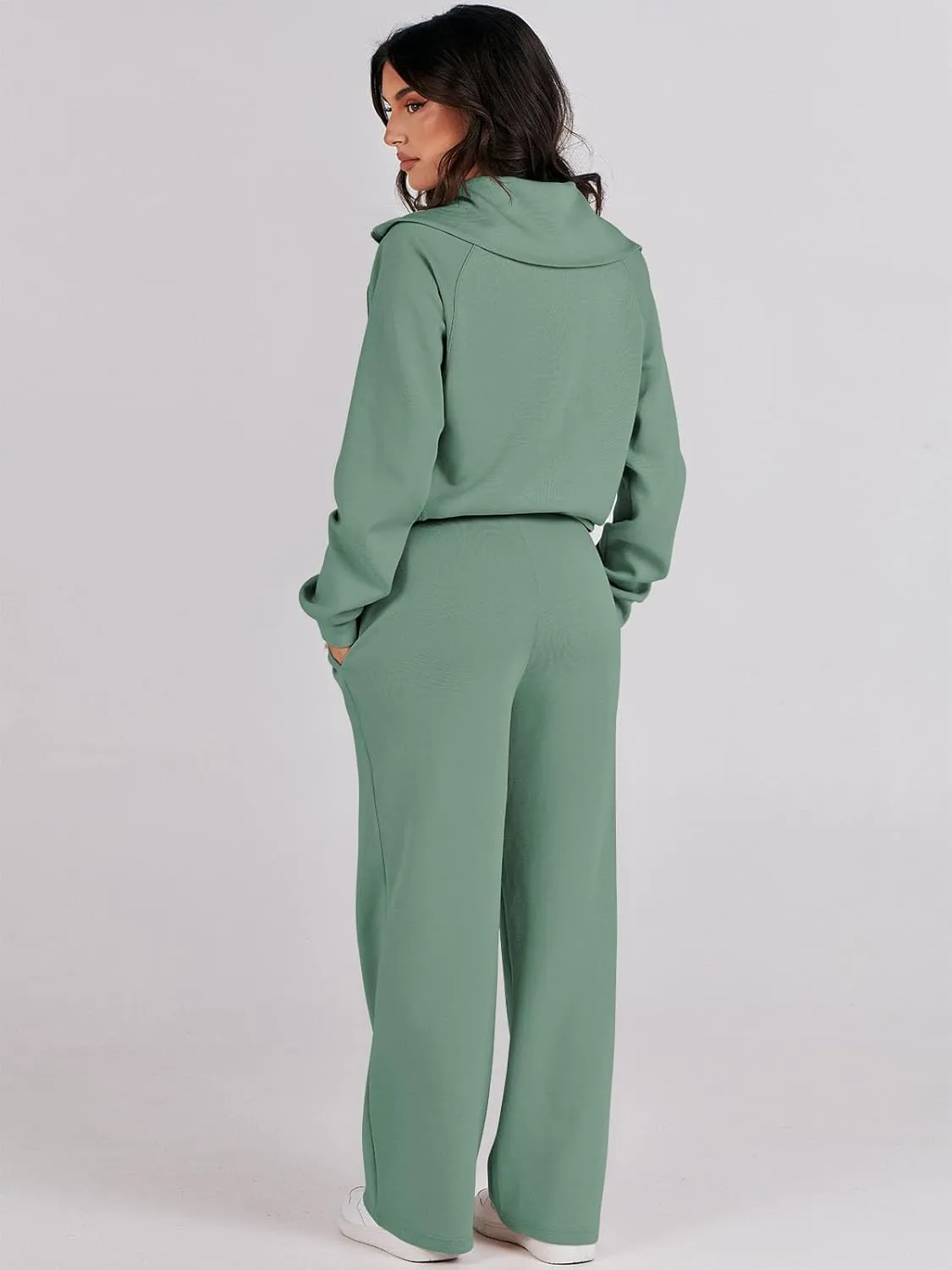Caracilia Womens 2 Piece Outfits Lounge Sets Oversized Sweatshirt Sweatpants Sweatsuit Matching Sweat Set 2024 Fall Tracksuit