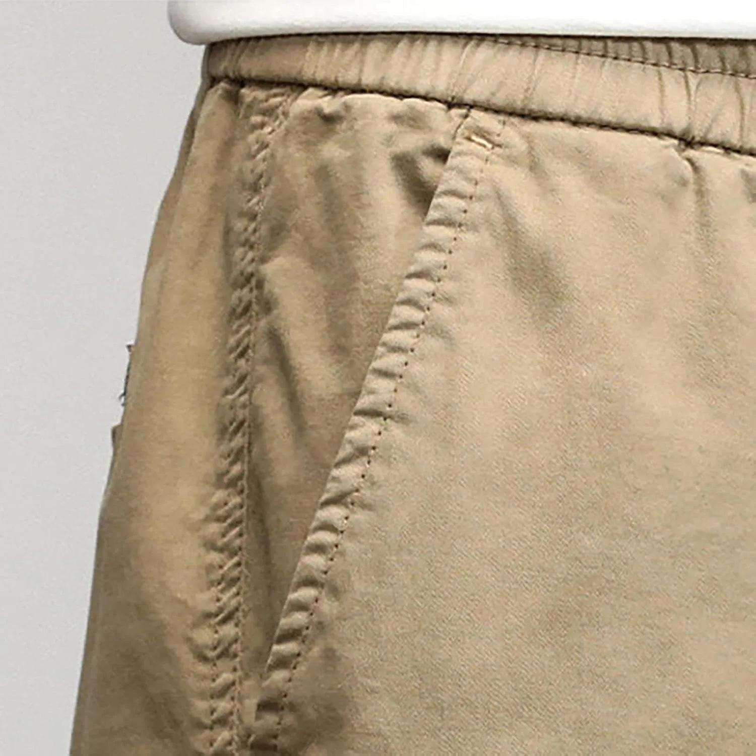 Cargo Trousers for Men Rope Loose Heavyweight Loose Sports Trousers Pockets Pant Mens Cotton Linen Pants Loose Casual