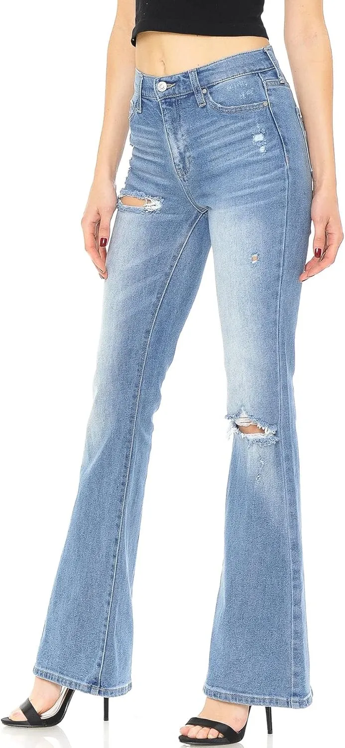 Celebrity Pink Jean Women's Juniors High Waisted Flared Bell Bottoms