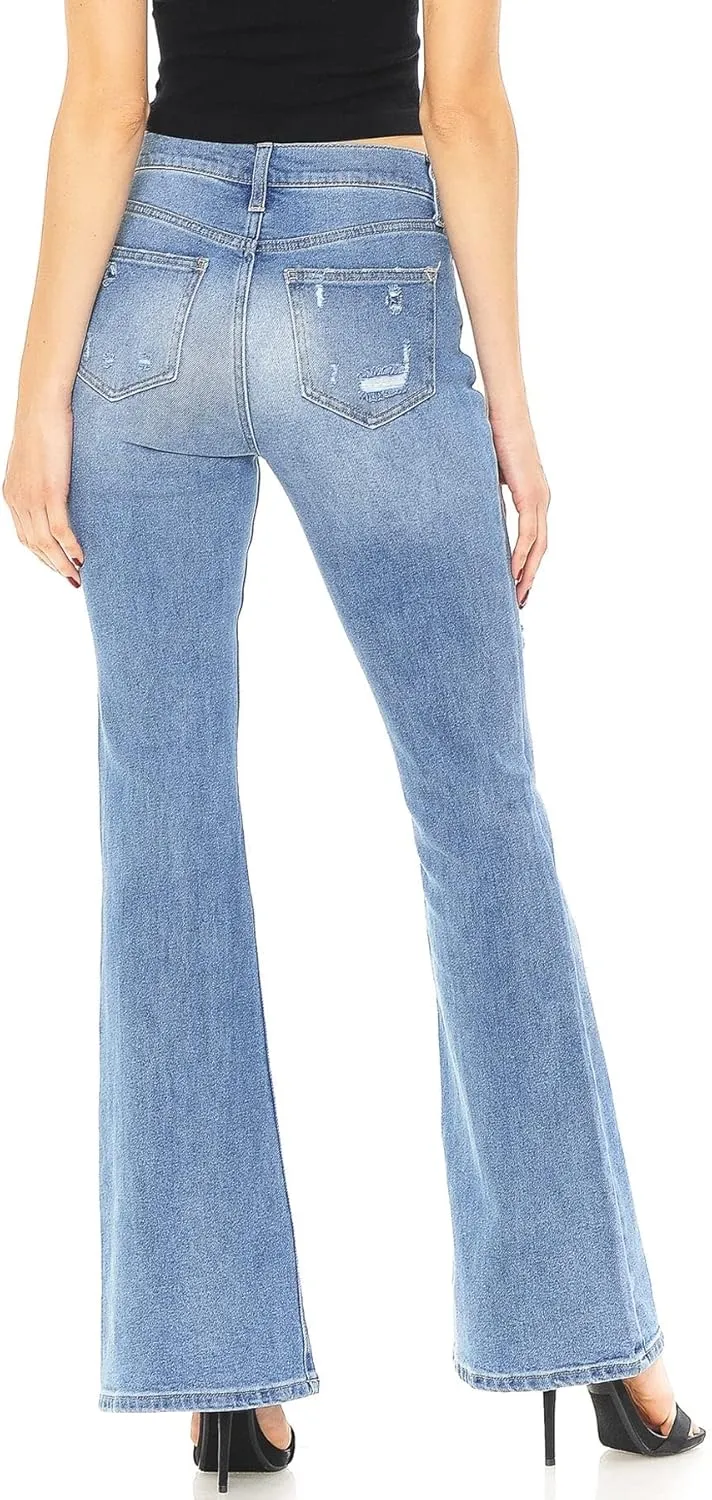 Celebrity Pink Jean Women's Juniors High Waisted Flared Bell Bottoms