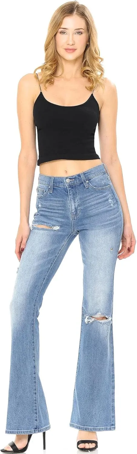 Celebrity Pink Jean Women's Juniors High Waisted Flared Bell Bottoms