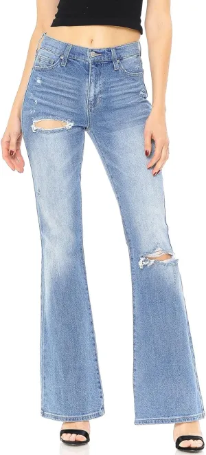 Celebrity Pink Jean Women's Juniors High Waisted Flared Bell Bottoms