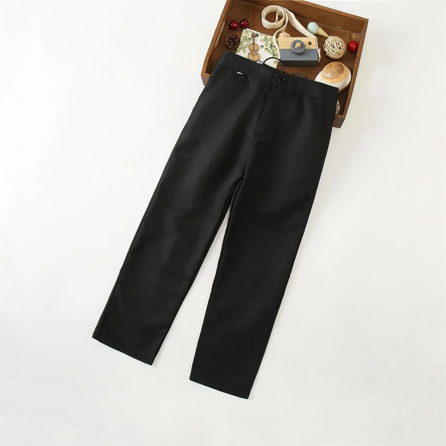 Children Kids Baby Boys Girls Straight Leg Pant Solid Color High Waist Trousers Long Palazzo Pants for 3~12T
