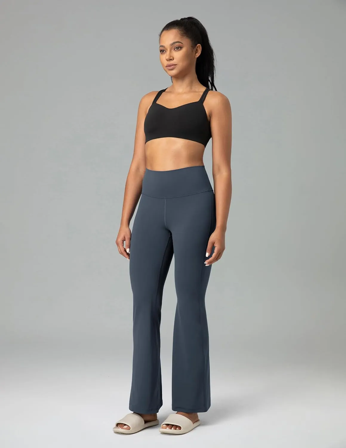 Colorfulkoala Women's Dreamlux Workout Flare Leggings High Waisted Wide Leg Bootcut Yoga Pants 29.5" / 31.5" Inseam
