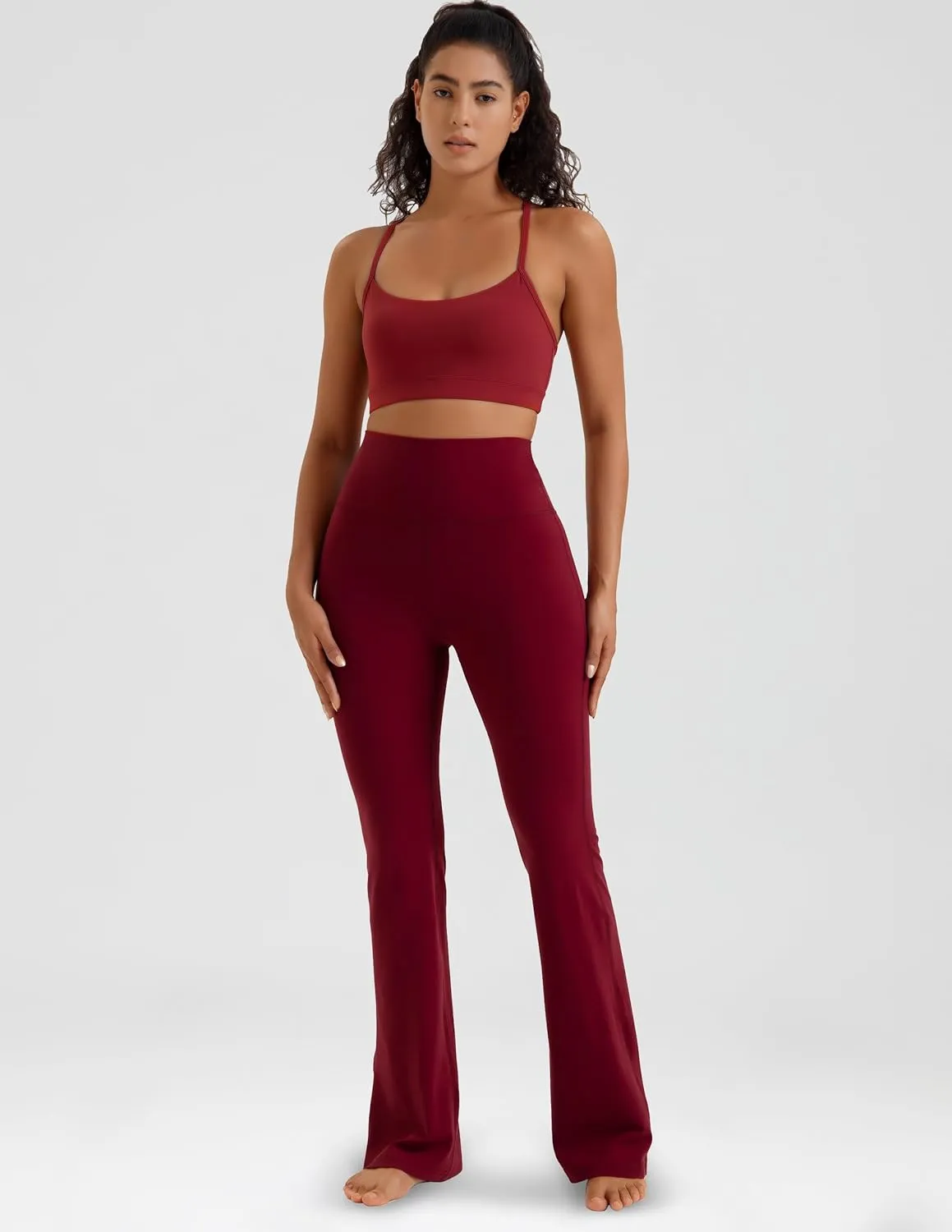 Colorfulkoala Women's Dreamlux Workout Flare Leggings High Waisted Wide Leg Bootcut Yoga Pants 29.5" / 31.5" Inseam