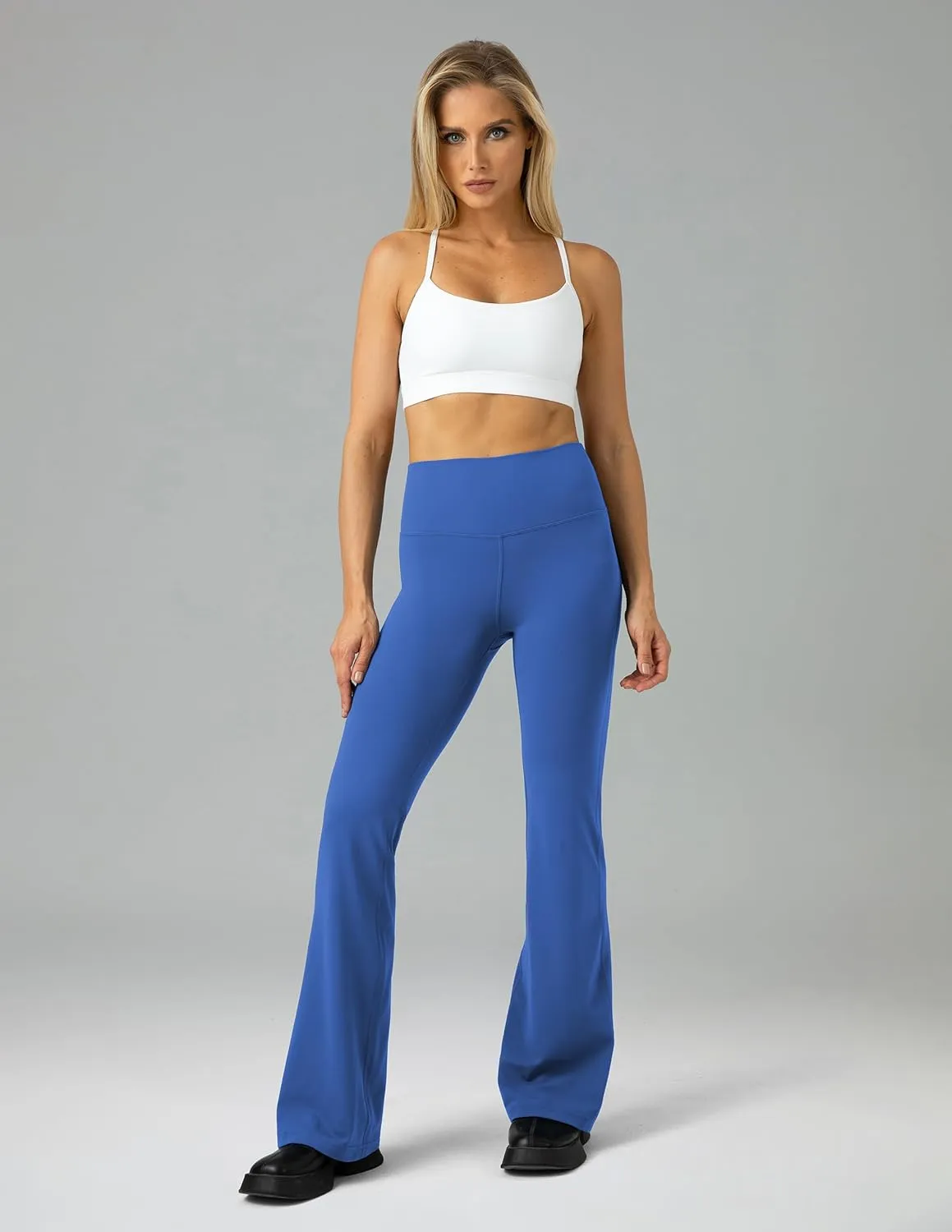 Colorfulkoala Women's Dreamlux Workout Flare Leggings High Waisted Wide Leg Bootcut Yoga Pants 29.5" / 31.5" Inseam