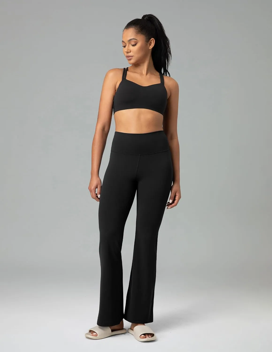 Colorfulkoala Women's Dreamlux Workout Flare Leggings High Waisted Wide Leg Bootcut Yoga Pants 29.5" / 31.5" Inseam