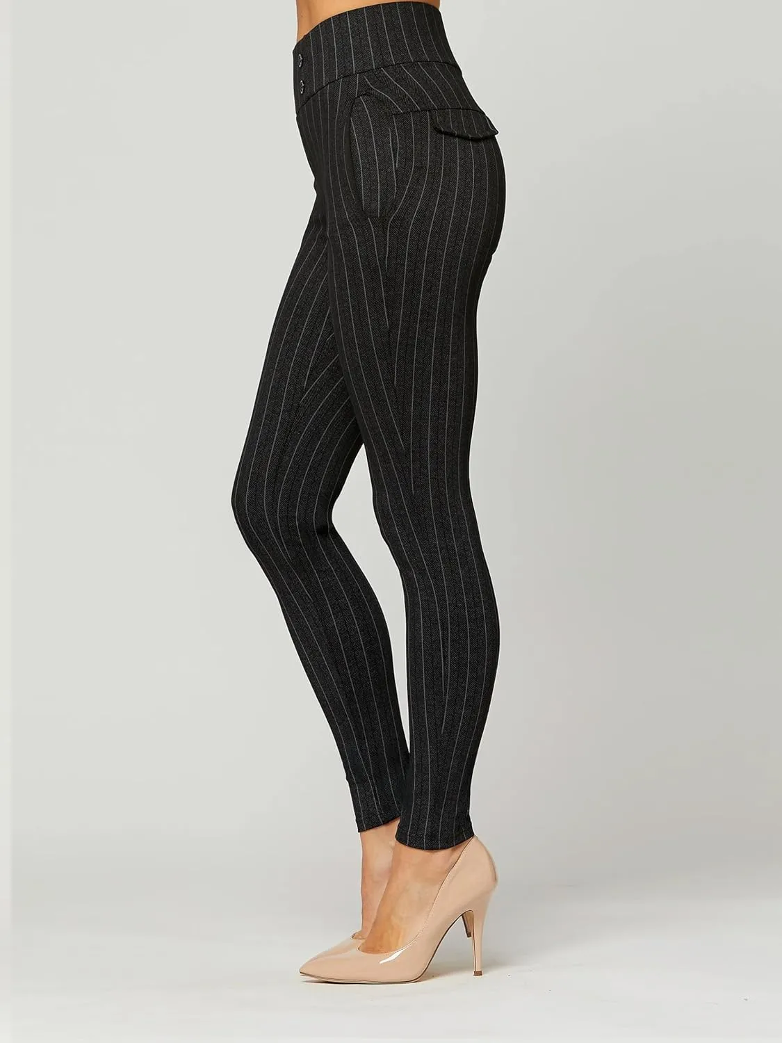 Conceited Dress Pants for Women with Pockets - Stretch Ponte Fabric - Wear to Work - Tummy Control (Available in Plus Size)