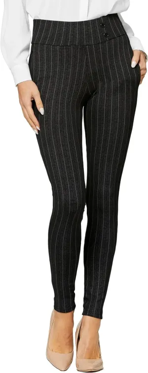 Conceited Dress Pants for Women with Pockets - Stretch Ponte Fabric - Wear to Work - Tummy Control (Available in Plus Size)