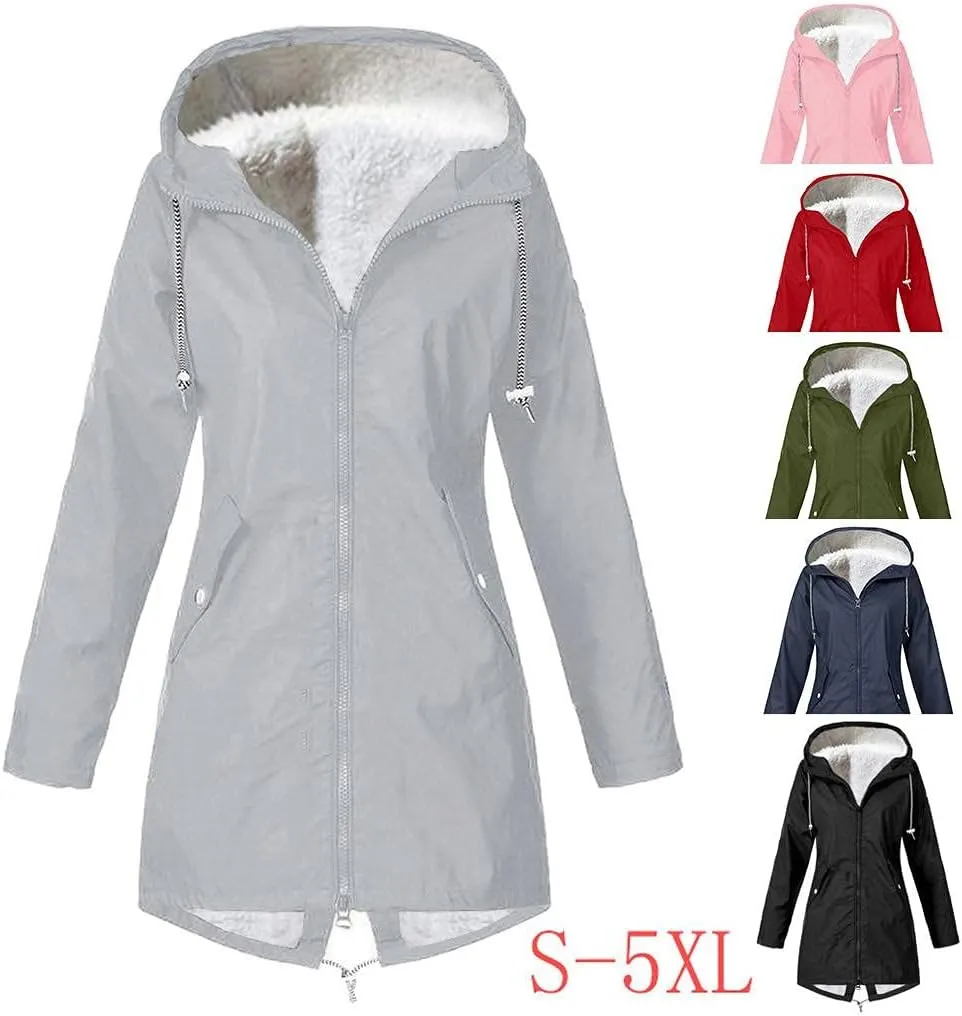 cooki Winter Jackets for Women Thick Womens Warm Fur Fleece Lined Hooded Plus Size Warm Down Outerwear Parka Coats Tops