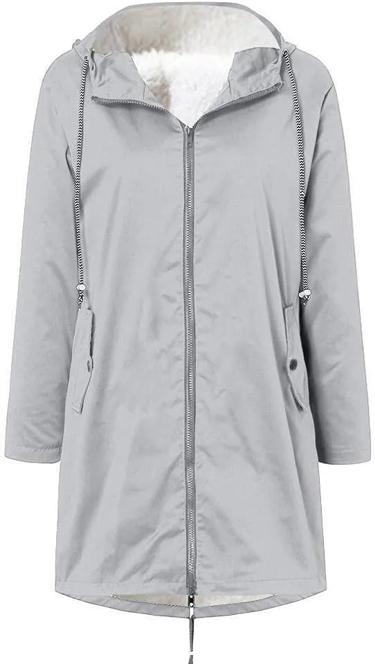 cooki Winter Jackets for Women Thick Womens Warm Fur Fleece Lined Hooded Plus Size Warm Down Outerwear Parka Coats Tops