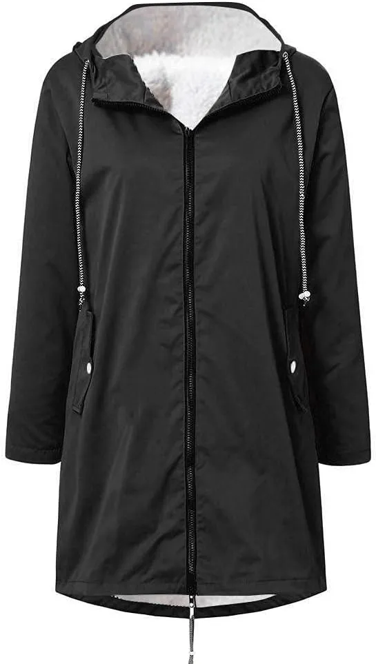 cooki Winter Jackets for Women Thick Womens Warm Fur Fleece Lined Hooded Plus Size Warm Down Outerwear Parka Coats Tops