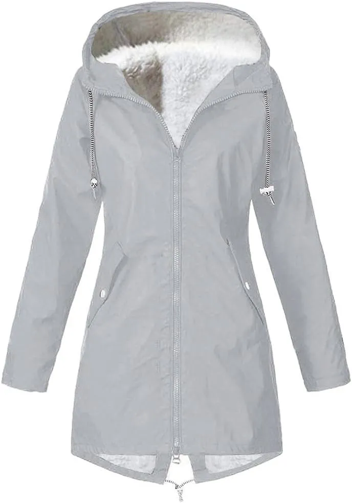 cooki Winter Jackets for Women Thick Womens Warm Fur Fleece Lined Hooded Plus Size Warm Down Outerwear Parka Coats Tops