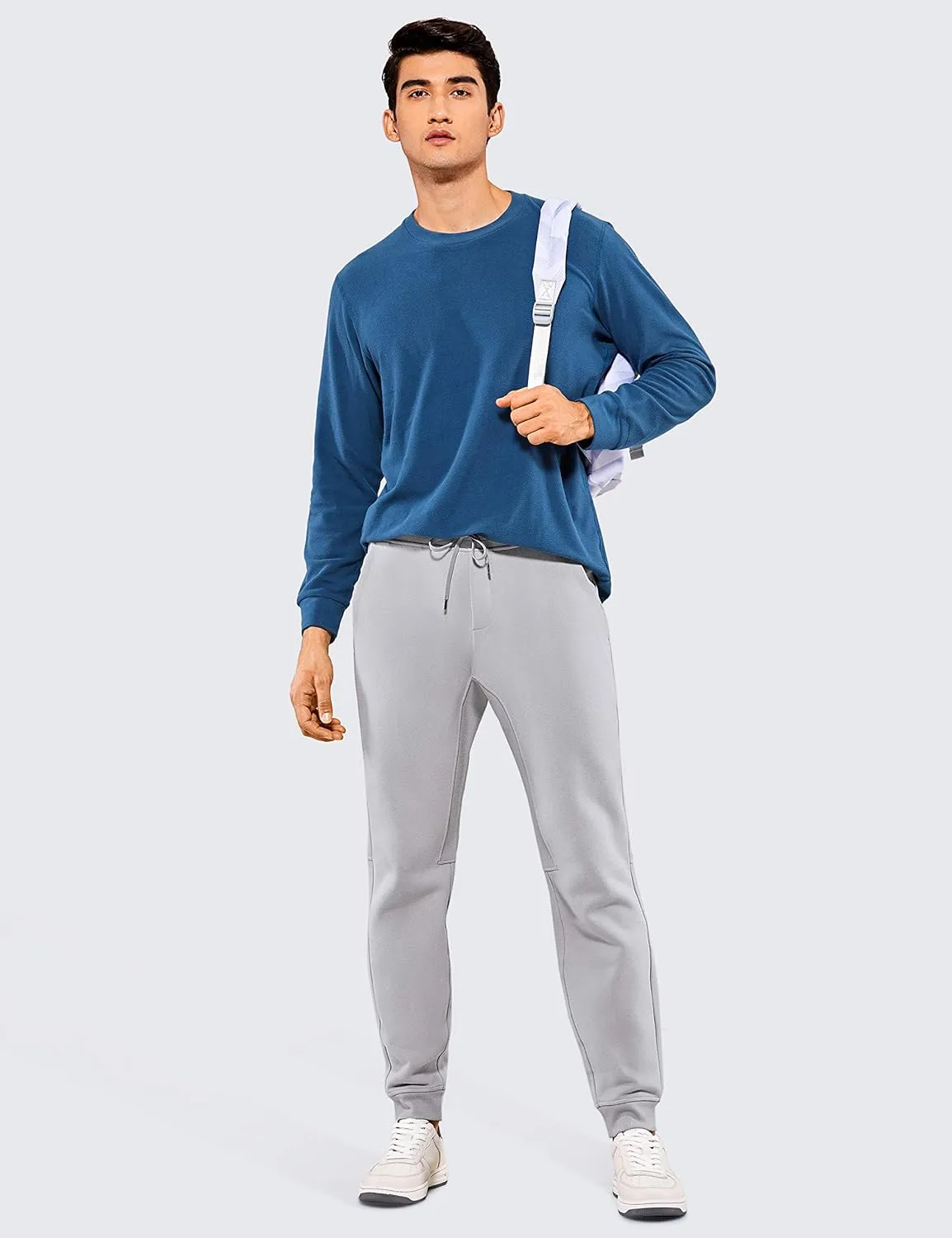 CRZ YOGA Men's Cotton Athletic Thick Joggers Fleece Lined Sweatpants with Pockets - 30 inches