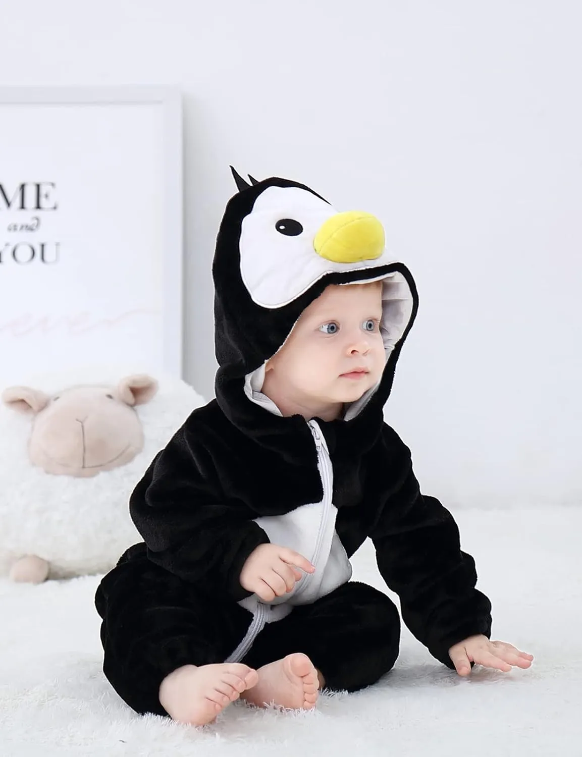 Cute Baby Girl Boy Animal Christmas Outfit Halloween Costume, Newborn Infant Toddler Winter Onesie Pajamas Cosplay