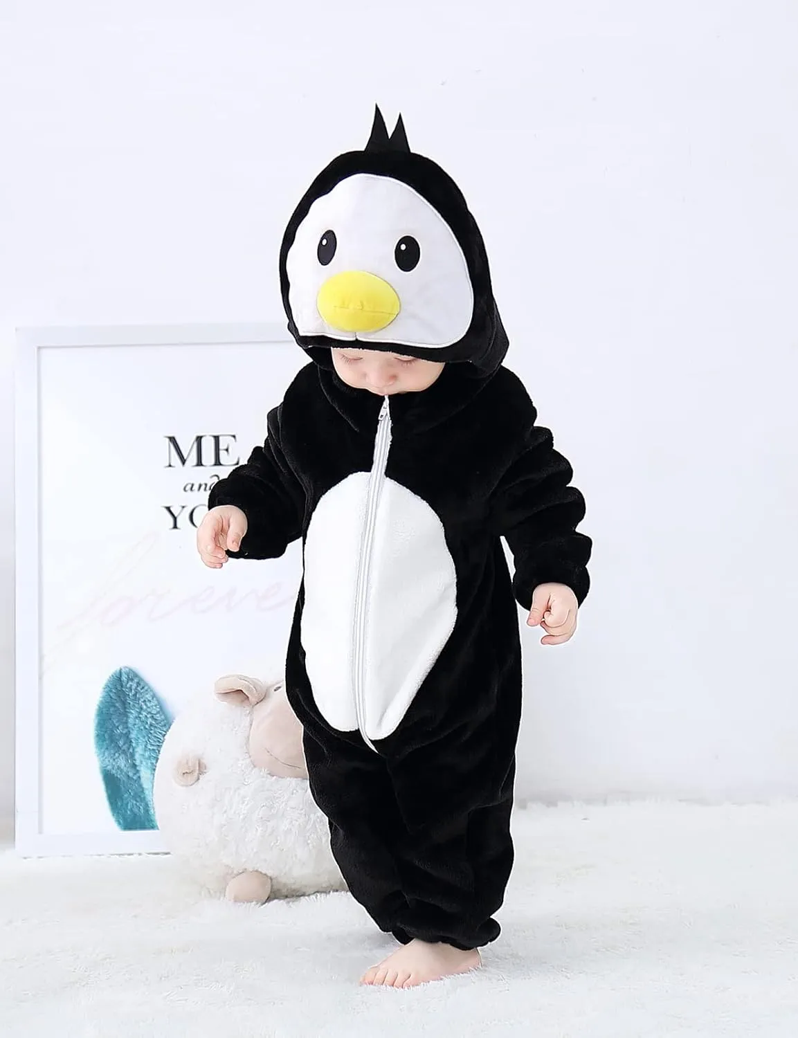 Cute Baby Girl Boy Animal Christmas Outfit Halloween Costume, Newborn Infant Toddler Winter Onesie Pajamas Cosplay