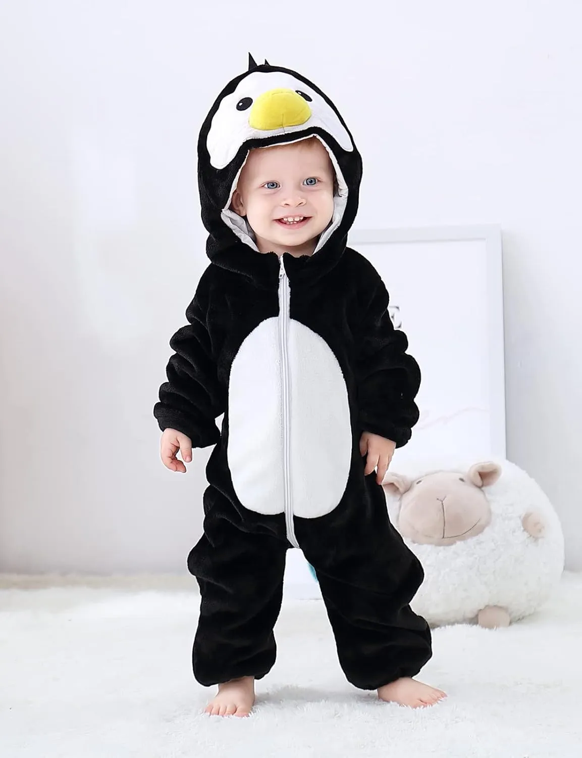 Cute Baby Girl Boy Animal Christmas Outfit Halloween Costume, Newborn Infant Toddler Winter Onesie Pajamas Cosplay