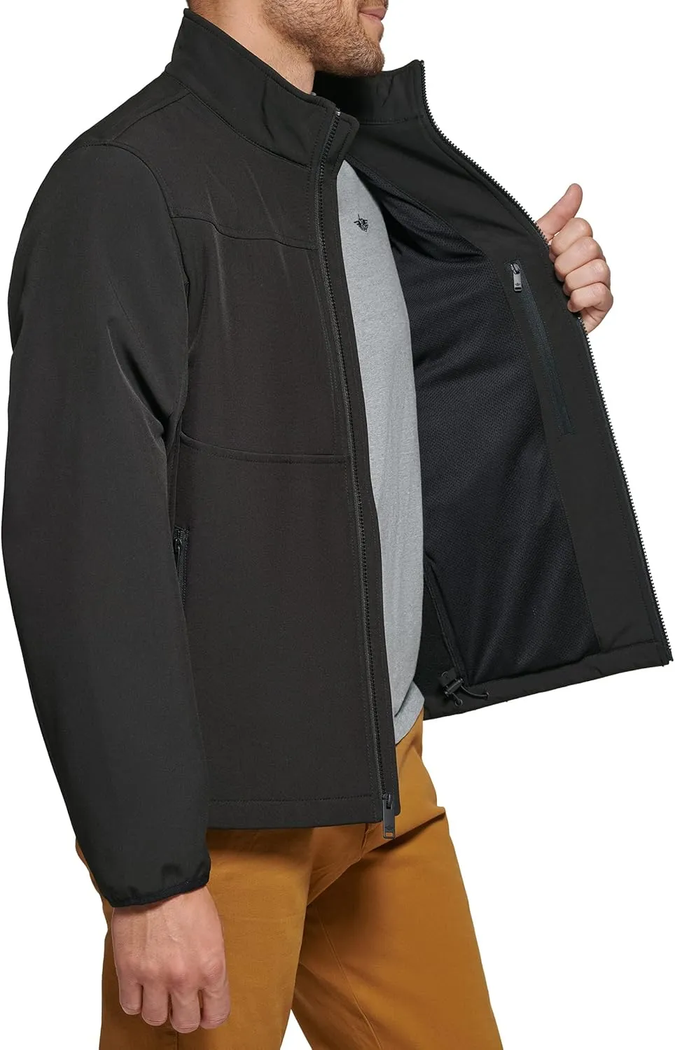 Dockers Men's Clean Zip-up Softshell Jacket