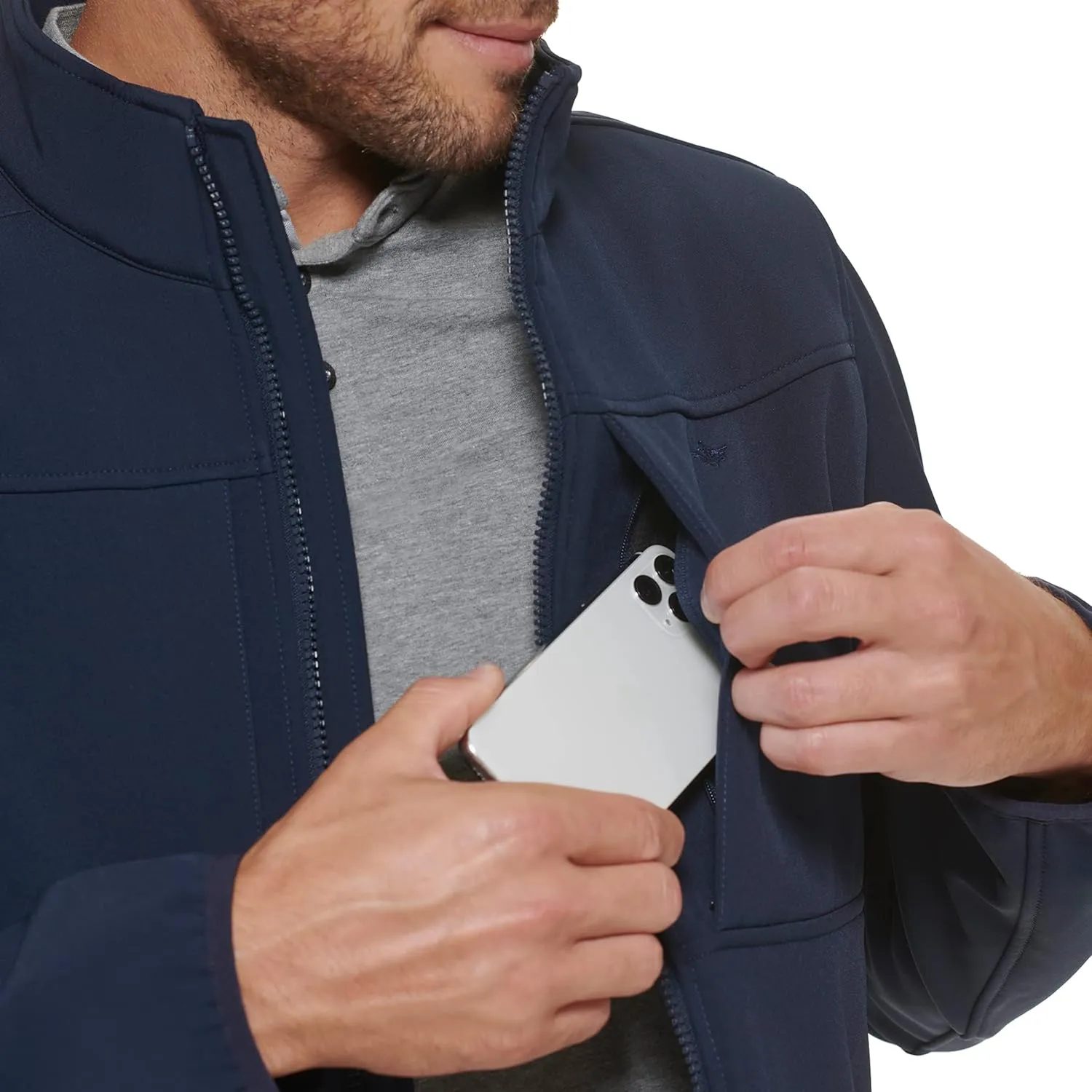 Dockers Men's Clean Zip-up Softshell Jacket