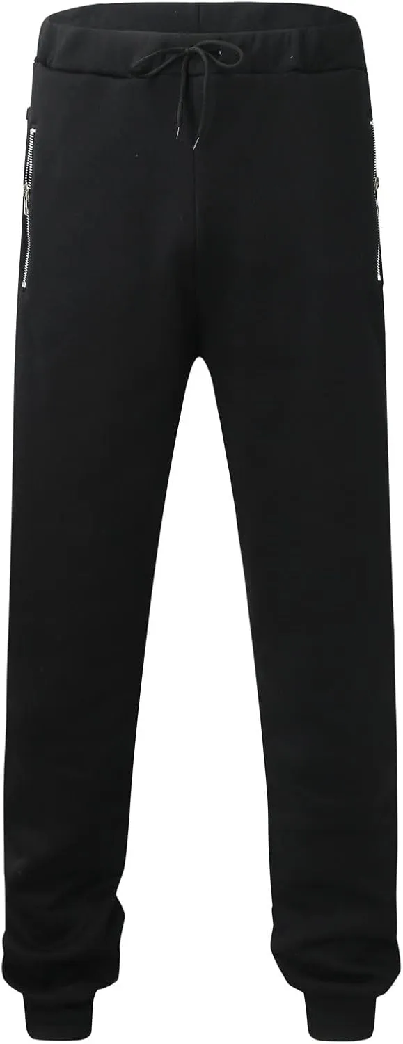 Dudubaby Loose Fit Pants Casual Pants Men's Loose Zipper Pocket Drawstring Elastic Waist Sports Pants