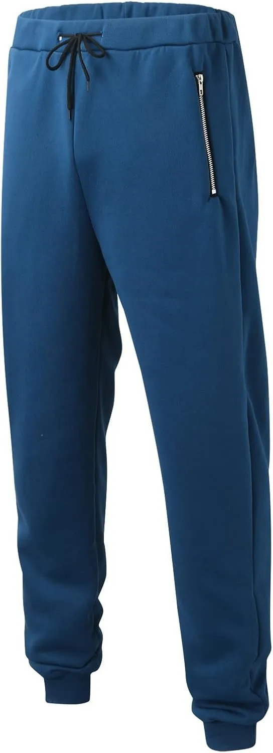Dudubaby Loose Fit Pants Casual Pants Men's Loose Zipper Pocket Drawstring Elastic Waist Sports Pants