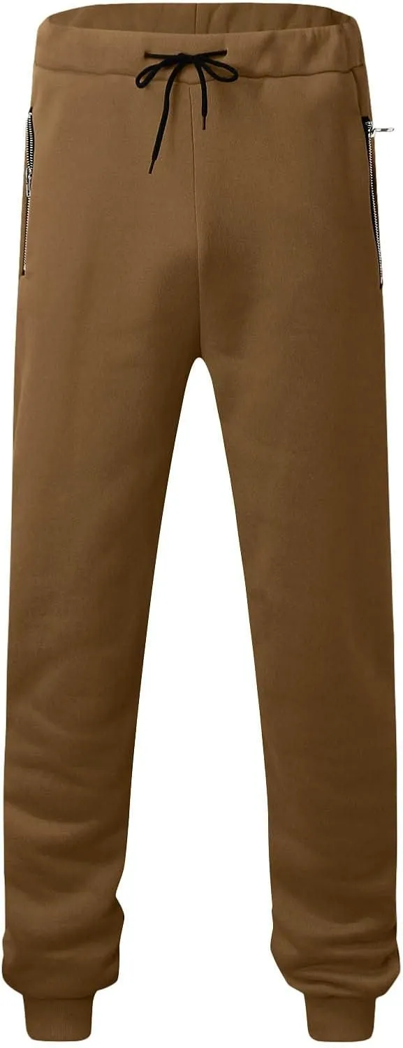 Dudubaby Loose Fit Pants Casual Pants Men's Loose Zipper Pocket Drawstring Elastic Waist Sports Pants