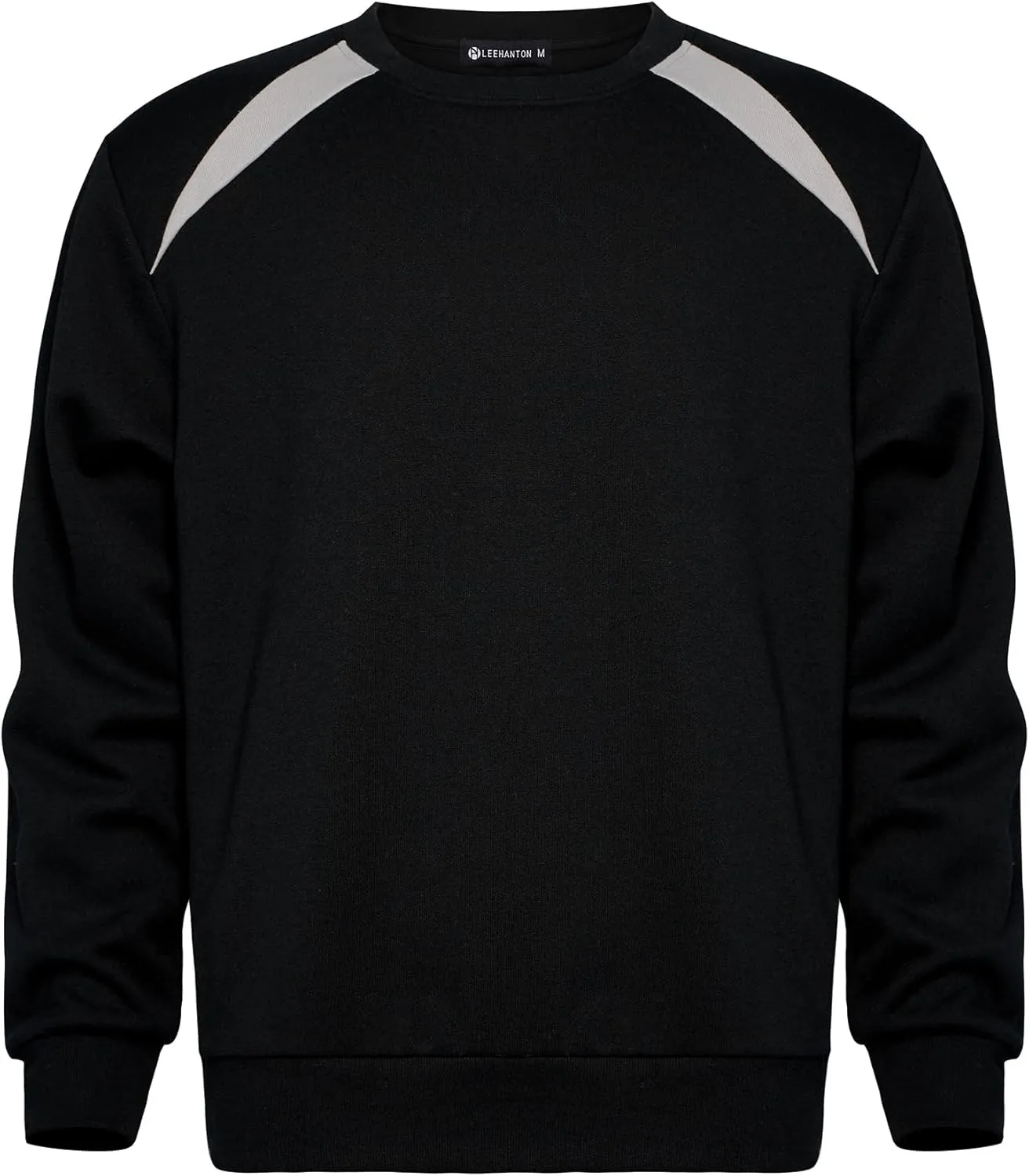 Facitisu Men's Fleece Crew Neck Sweatshirts Long Sleeve Casual Warm Pullover Basic Tops