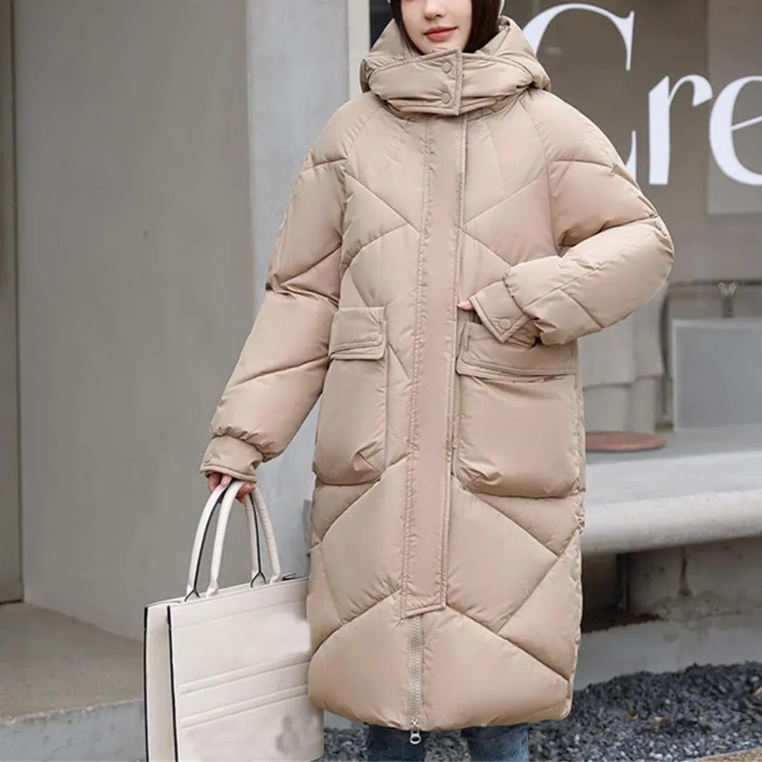 FMCHICO Women's Water Resistant Long Winter Coat Thickened Down Jacket Warm Puffer Jacket