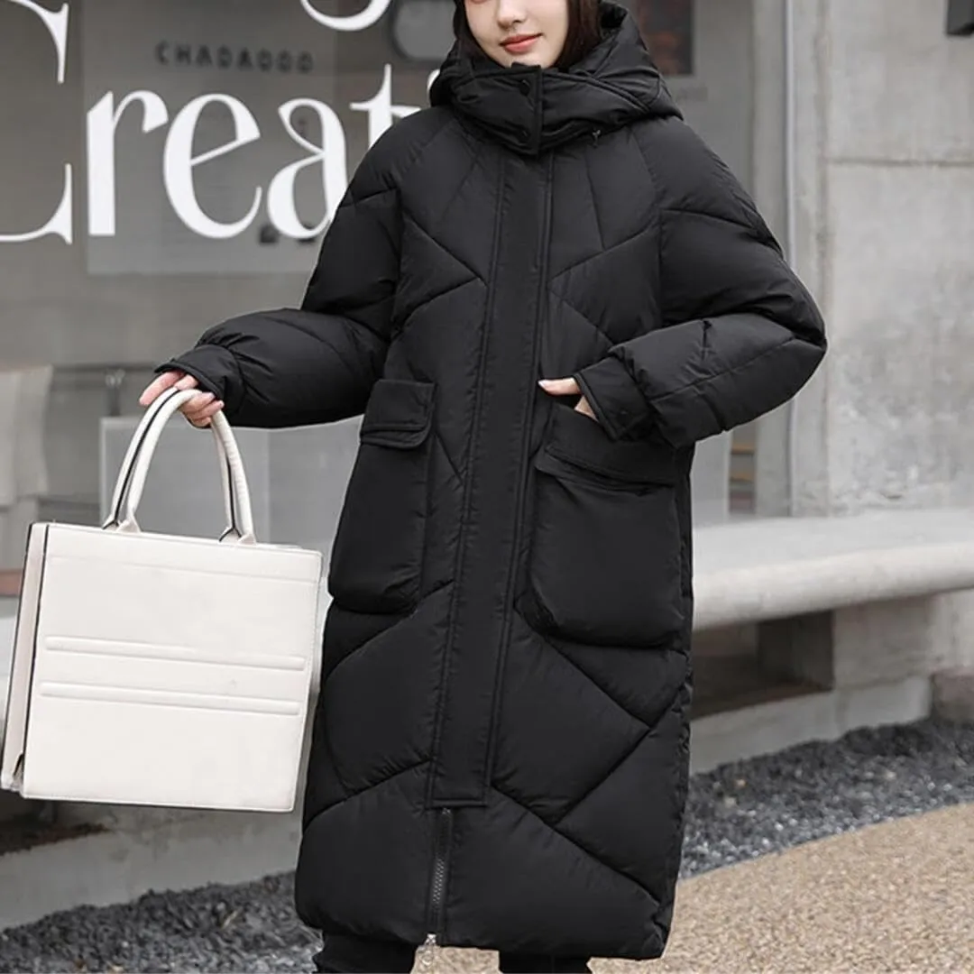 FMCHICO Women's Water Resistant Long Winter Coat Thickened Down Jacket Warm Puffer Jacket