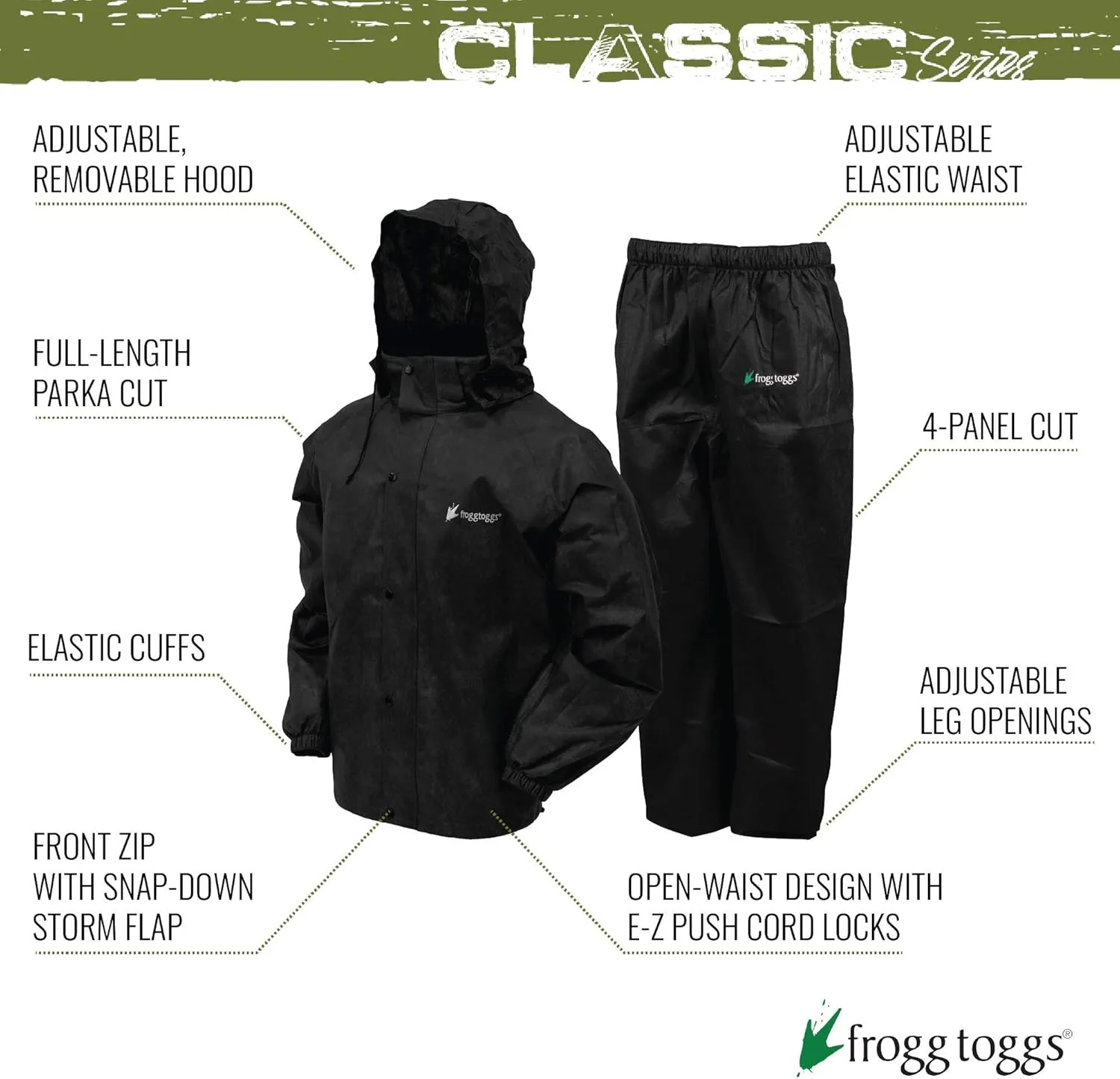 FROGG TOGGS Men's Classic All-Sport 3-Layer Waterproof Breathable Rain Suit