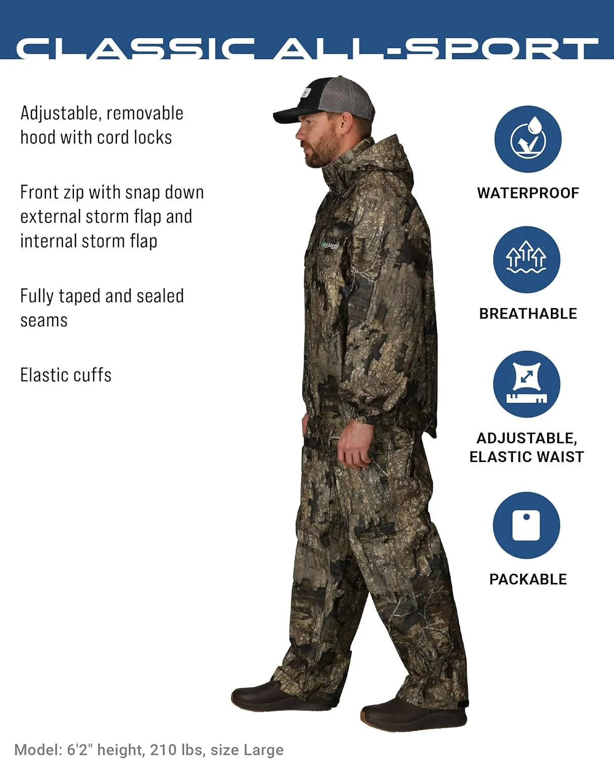 FROGG TOGGS Men's Classic All-Sport 3-Layer Waterproof Breathable Rain Suit
